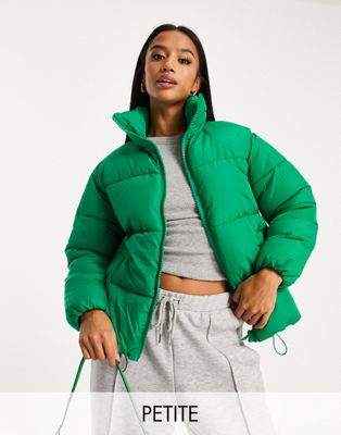 New Look Petite Boxy Puffer In Green
