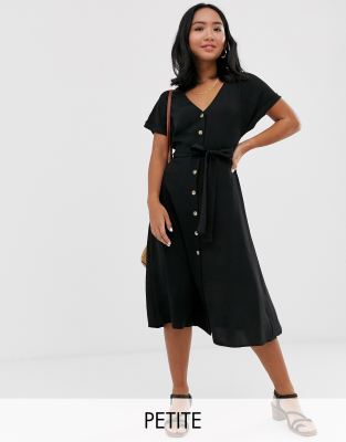 new look black button dress