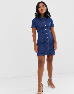 new look petite denim dress