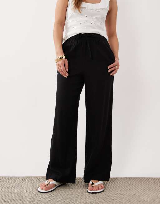 New Look Petite byxor med vida ben i svart, 4 av 5