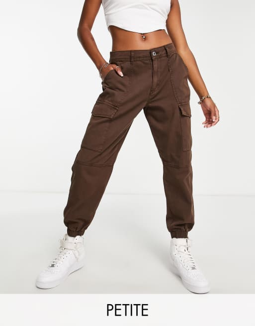 New Look Petite cargo pants in brown ASOS