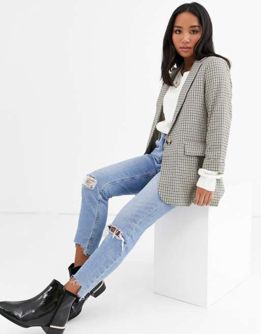 Petite 2025 check blazer