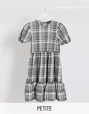 black and white check dress new look