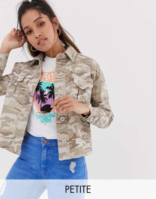 Camo denim outlet jacket new look