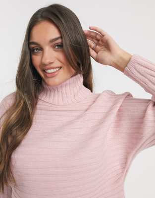 pale pink roll neck jumper