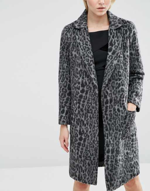 Dark leopard store print coat