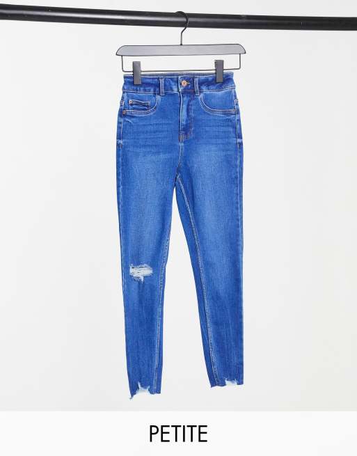 New Look Petite - Disco jeans met hoge taille in felblauw