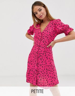 new look pink floral dress