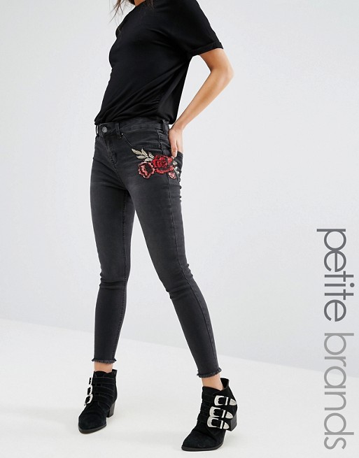 New Look Petite Embroidered Skinny Jeans | ASOS