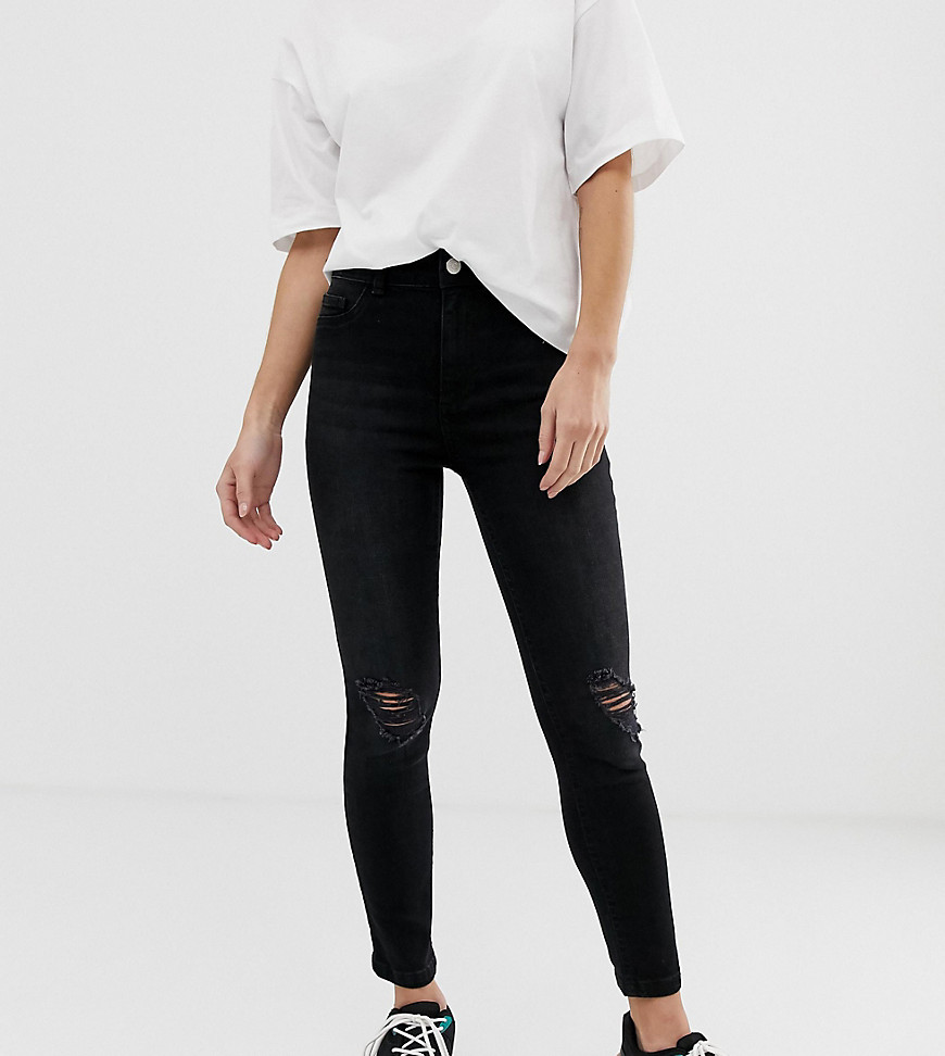 New Look Petite – Enge Jeans in Schwarz