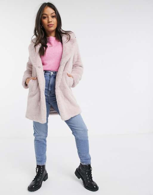 New look petite pink on sale coat