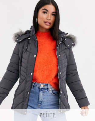 puffer coat faux fur hood