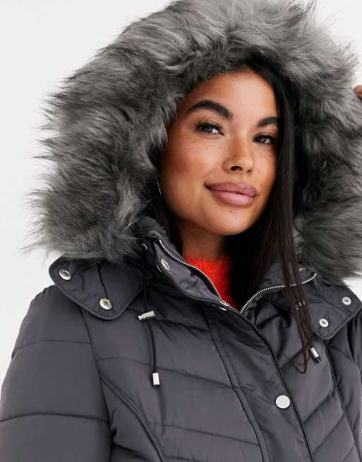 Gray puffer jacket best sale