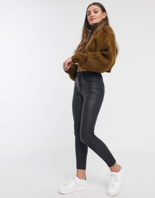 new look faux leather jeans