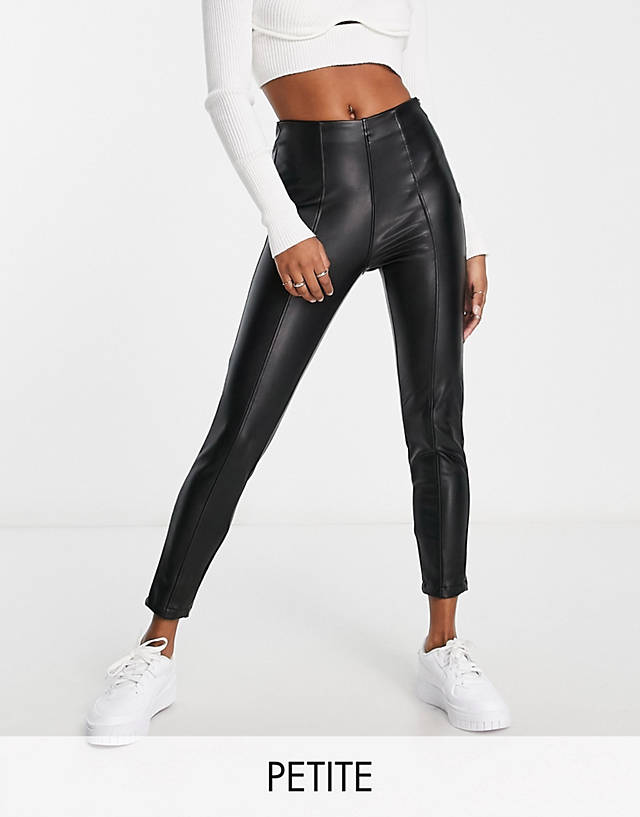 New Look Petite - faux leather legging in black