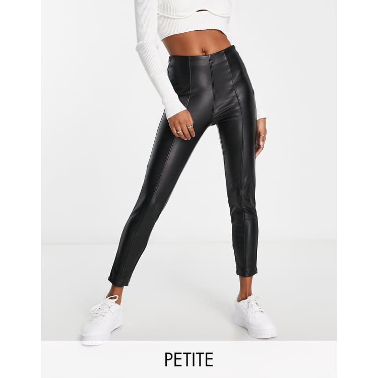 Buy PixieGirl Petite Black Stretch Leather Look Leggings from Next USA