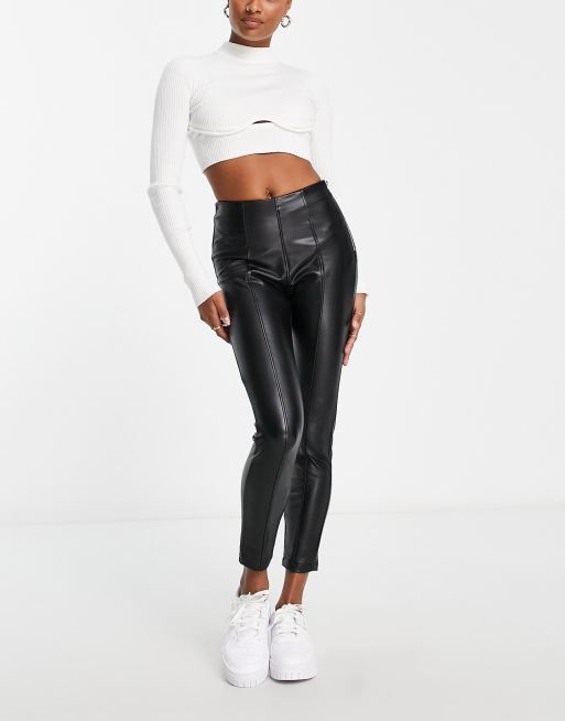 New Look faux leather leggings in black