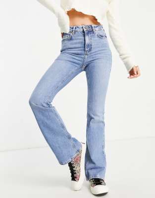 light blue flare jeans womens