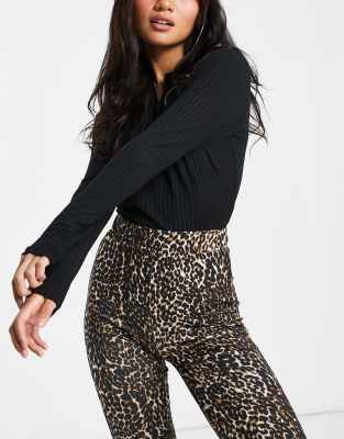 leopard print flares petite