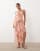 New Look Petite floral asymmetric chiffon midi dress in pink
