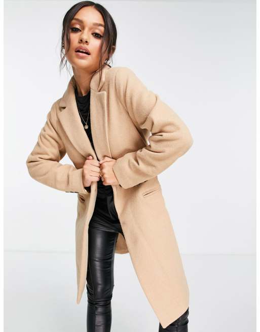 New look coat on sale camel