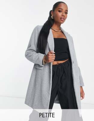 New Look Petite – Formeller Mantel in Mittelgrau | ASOS