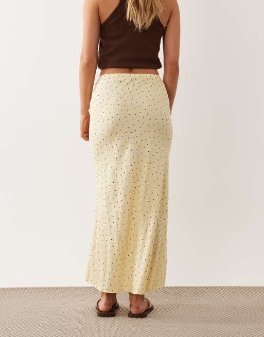 New Look Petite - Gonna midi asimmetrica gialla a pois, 5 di 5