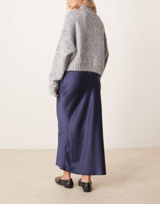 Blanca Vita Gonna Midi In Raso | Blu | IT - Foto 10