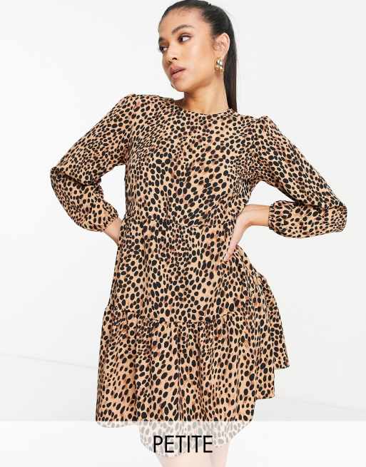 New Look Petite – Hängerkleid mit gepunktetem Animalprint
