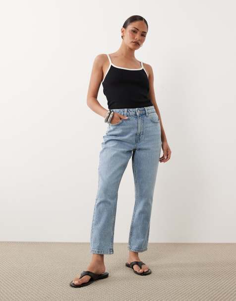 New Look Petite – Hannah – Straight Jeans in Blau - view 1