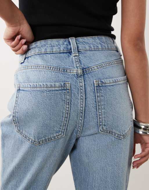 New Look Petite hannah straight jeans in blue, 4 of 5
