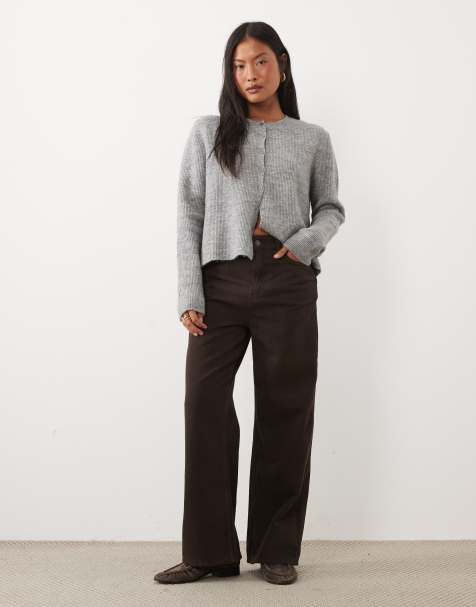 New Look Petite jean large Adalae en marron foncé - view 1