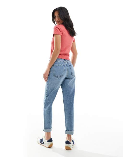 New Look Petite Jean mom Bleu moyen ASOS