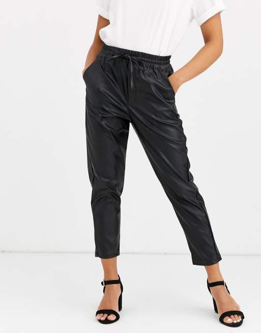 New look 2025 petite leather joggers