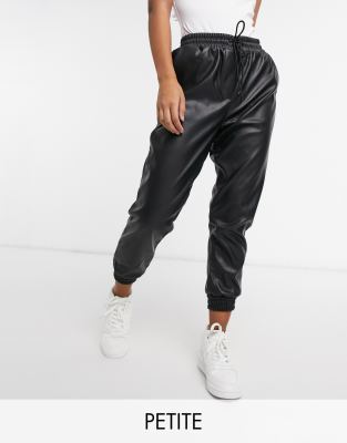 new look leather joggers