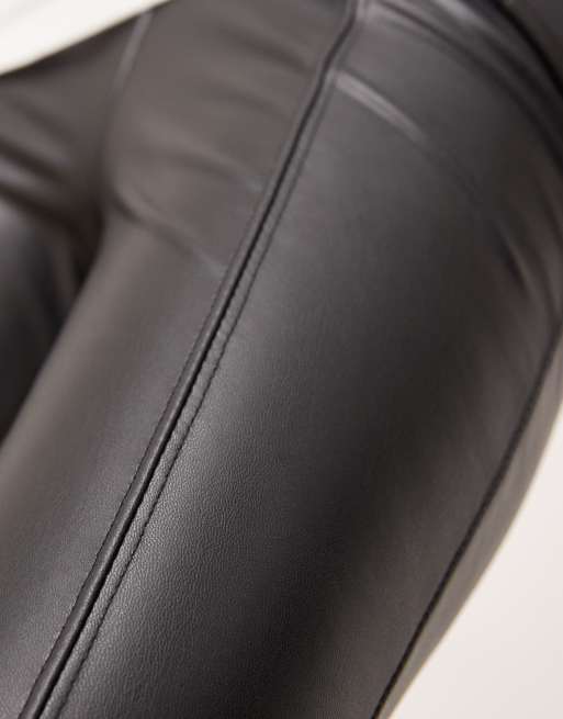 New Look Petite - Legging en PU avec surpiqûres à l'avant - Noir, 4 de 5
