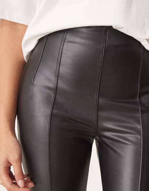 New Look Petite - Legging en PU avec surpiqûres à l'avant - Noir, 5 de 5