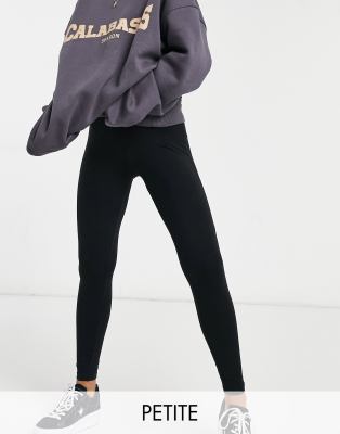New Look Petite – Leggings in Schwarz mit hohem Bund