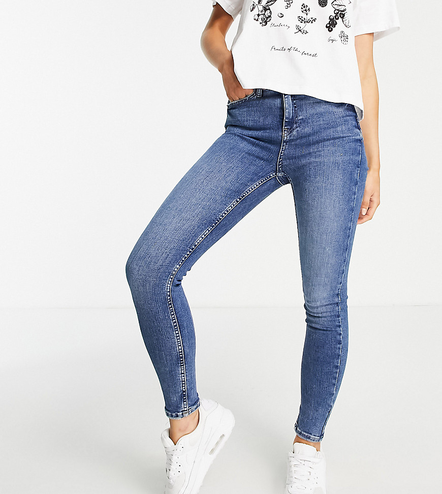 new look petite - lift & shape - mellanblå skinny jeans