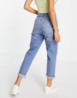 light blue petite mom jeans