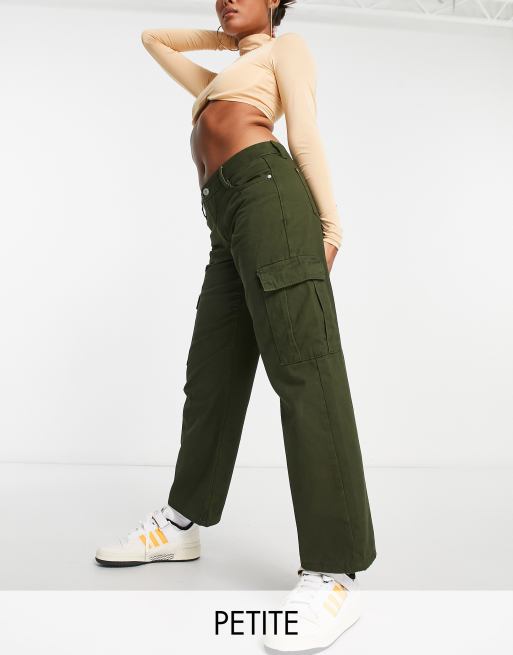 Green Low Rise Cargo Trousers