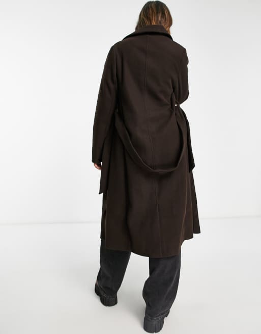 New Look Petite - Manteau habillé avec ceinture - Marron, 3 de 4