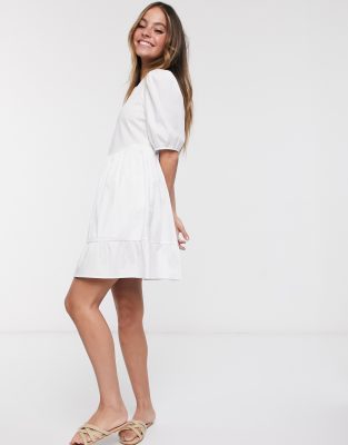 petite white smock dress