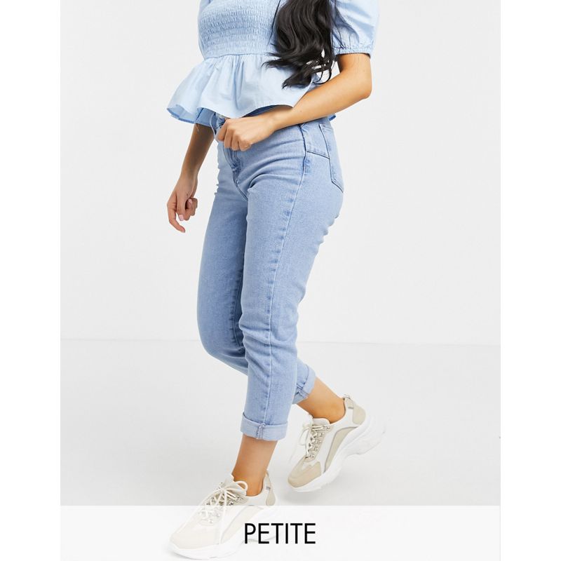 Donna Jeans New Look Petite - Mom jeans che esaltano il punto vita blu chiaro