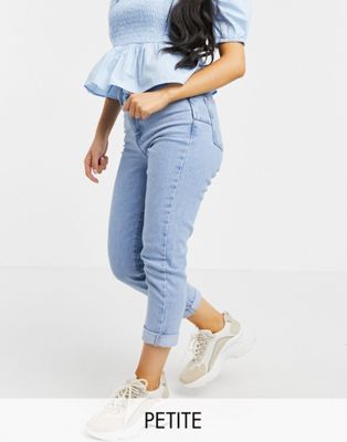 New Look Petite mom jeans in light blue stonewash
