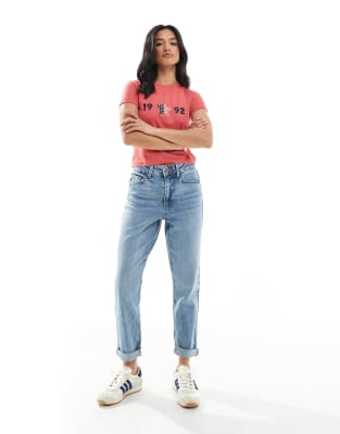 New Look Petite - Mom-Jeans in Mittelblau