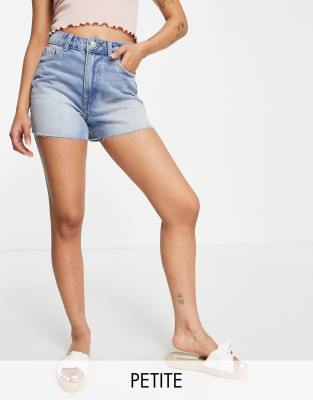 New Look Petite Mom Shorts In Blue