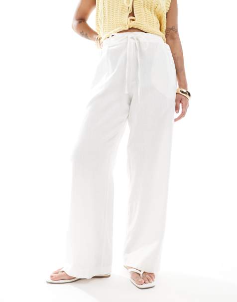 New Look Petite - Pantalon ample en lin - Blanc - view 1