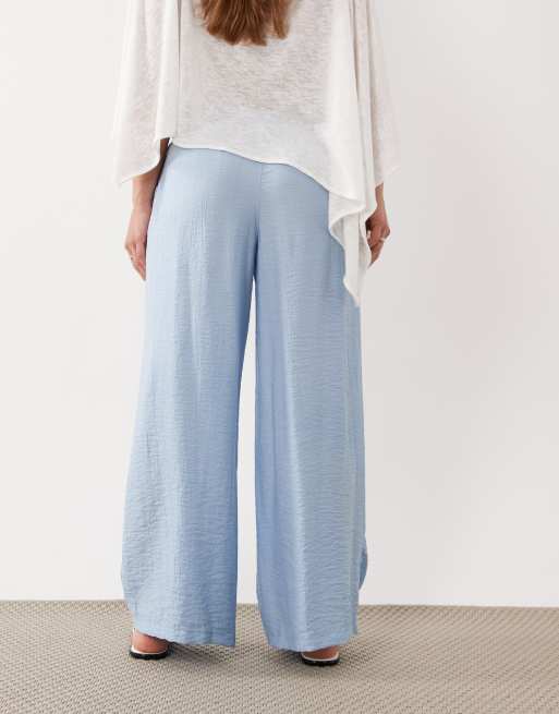 New Look Petite - Pantalon large effet froissé - Bleu, 5 de 5