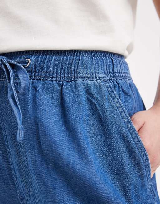 New Look Petite - Pantalon large en denim de chambray - Bleu moyen, 2 de 5